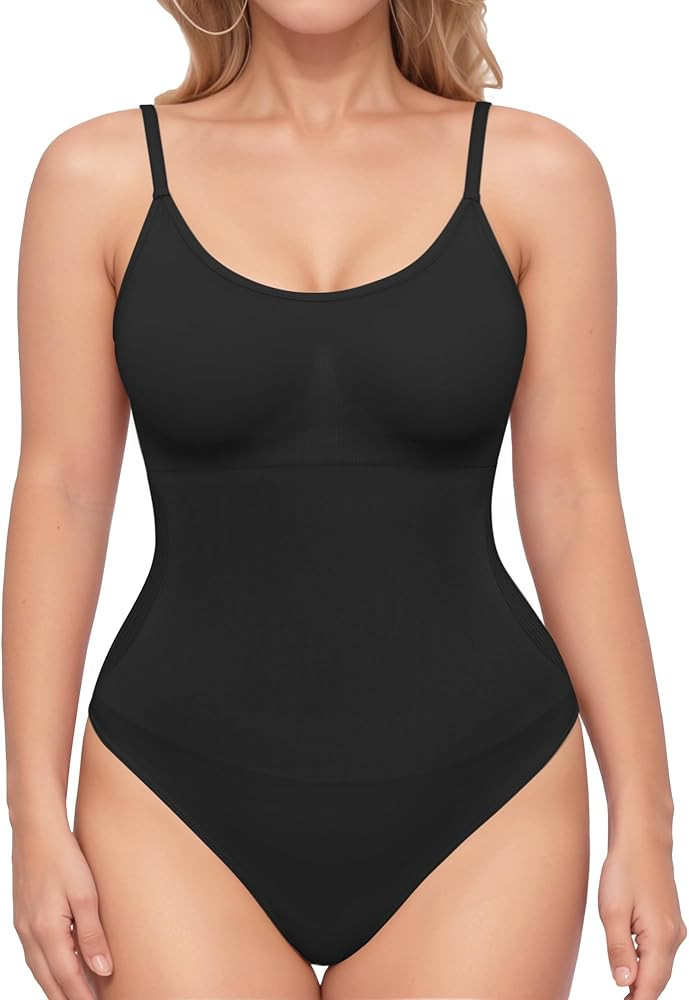 MANGOPOP Womens Shapewear Bodysuits Tummy Control Seamless Thong Backless Cami Body suit Going Ou... | Amazon (US)