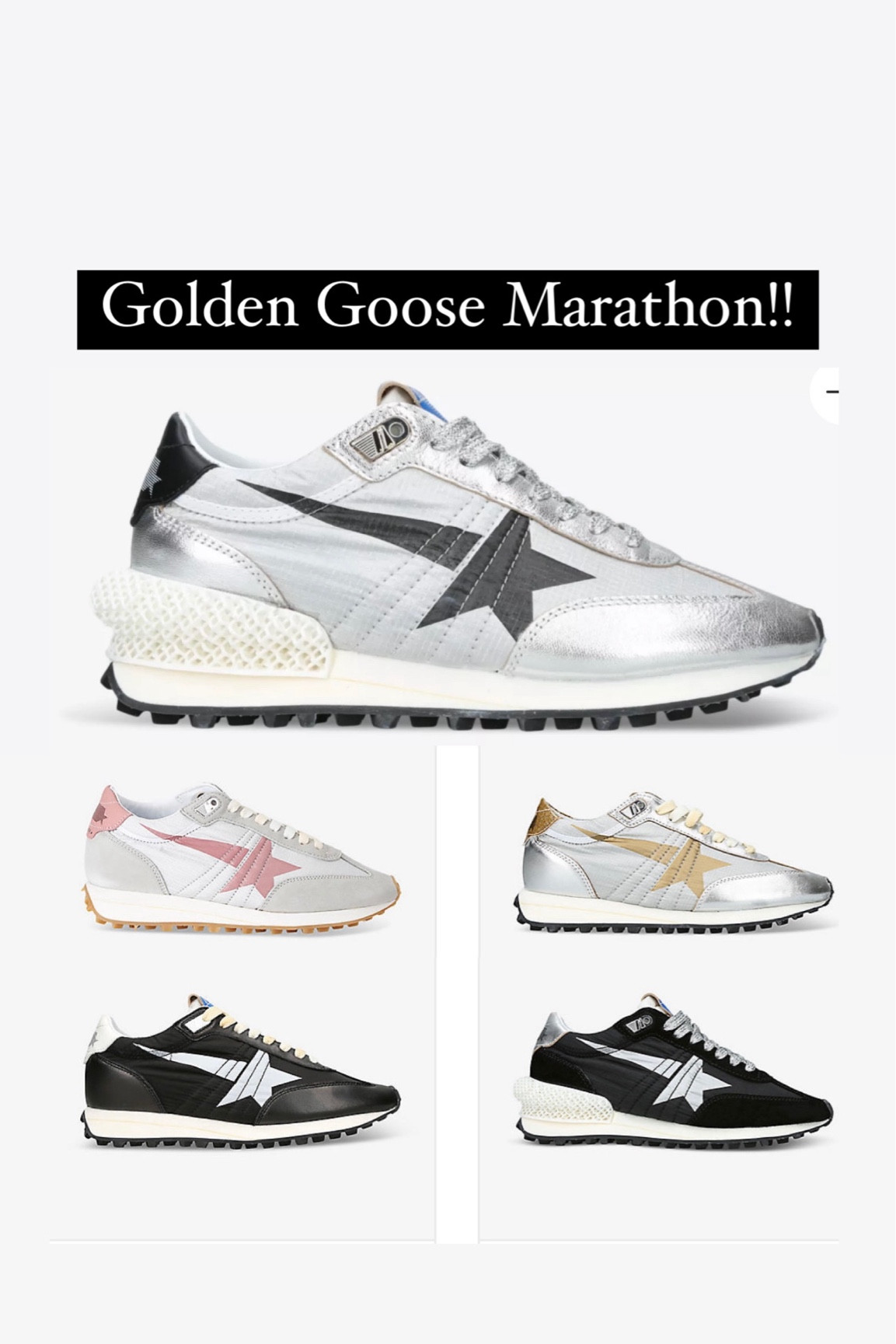 One of the newest styles from Golden Goose - Marathon!  They are comfortable and light. They run TTS. Half sizes go up.  

#LTKOver40 #LTKStyleTip #LTKShoeCrush