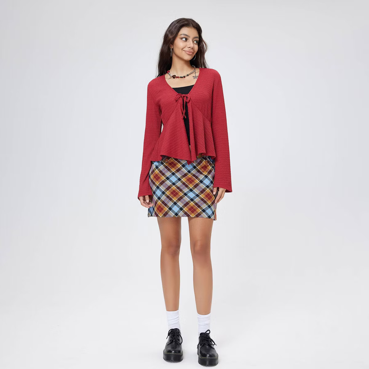 Women's V-Neck Knotted Long Sleeve Blouse - Wild Fable™ | Target