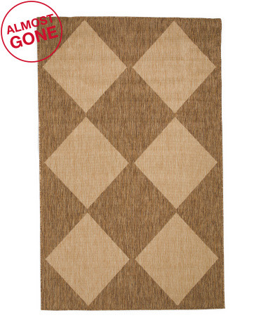 Made In Turkey Indoor Or Outdoor Flat Weave Checkerboard Rug | TJ Maxx