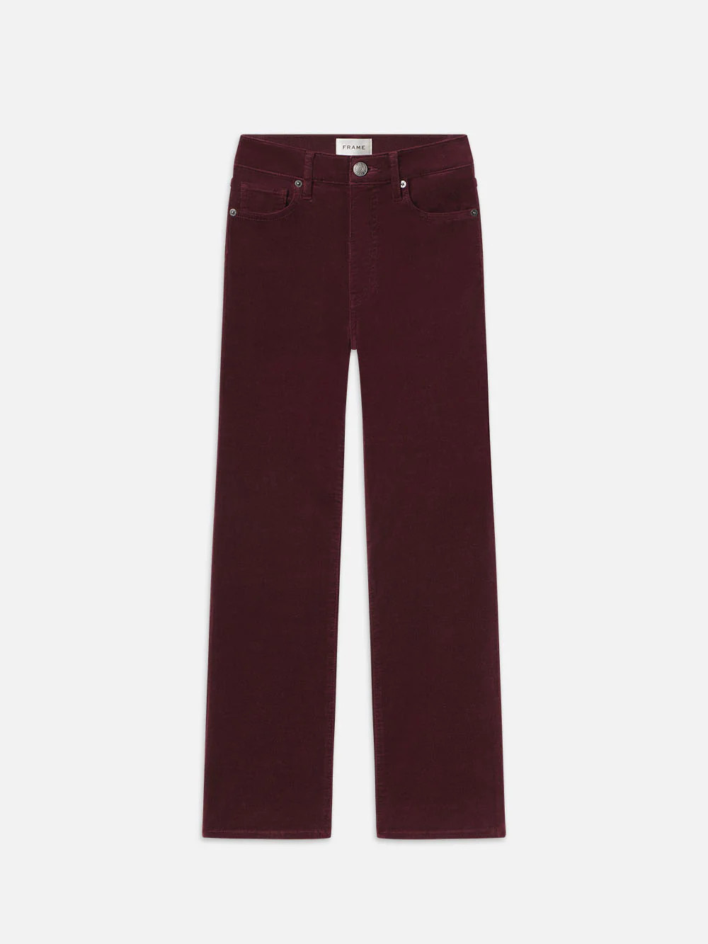 Le Sleek Straight Corduroy  in  Dark Burgundy | Frame Denim