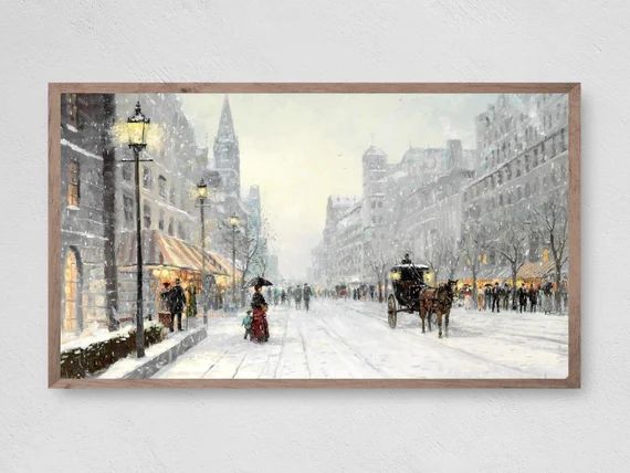 Samsung Frame TV Art Winter Snow in the City Instant | Etsy | Etsy (US)