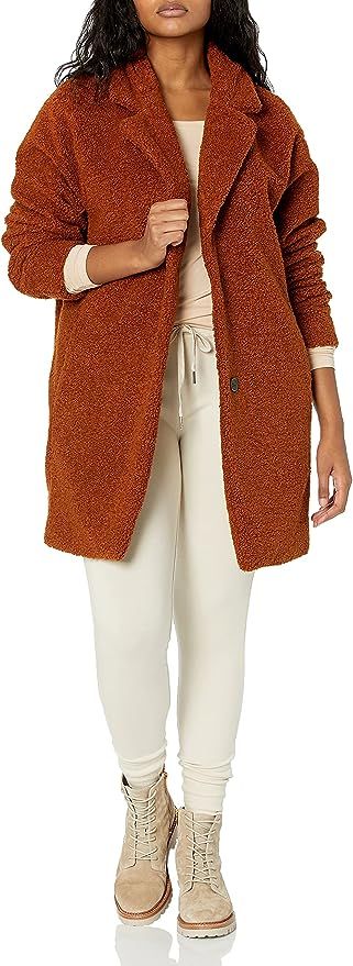 Daily Ritual Women's Teddy Bear Fleece Oversized-Fit Lapel Coat | Amazon (US)