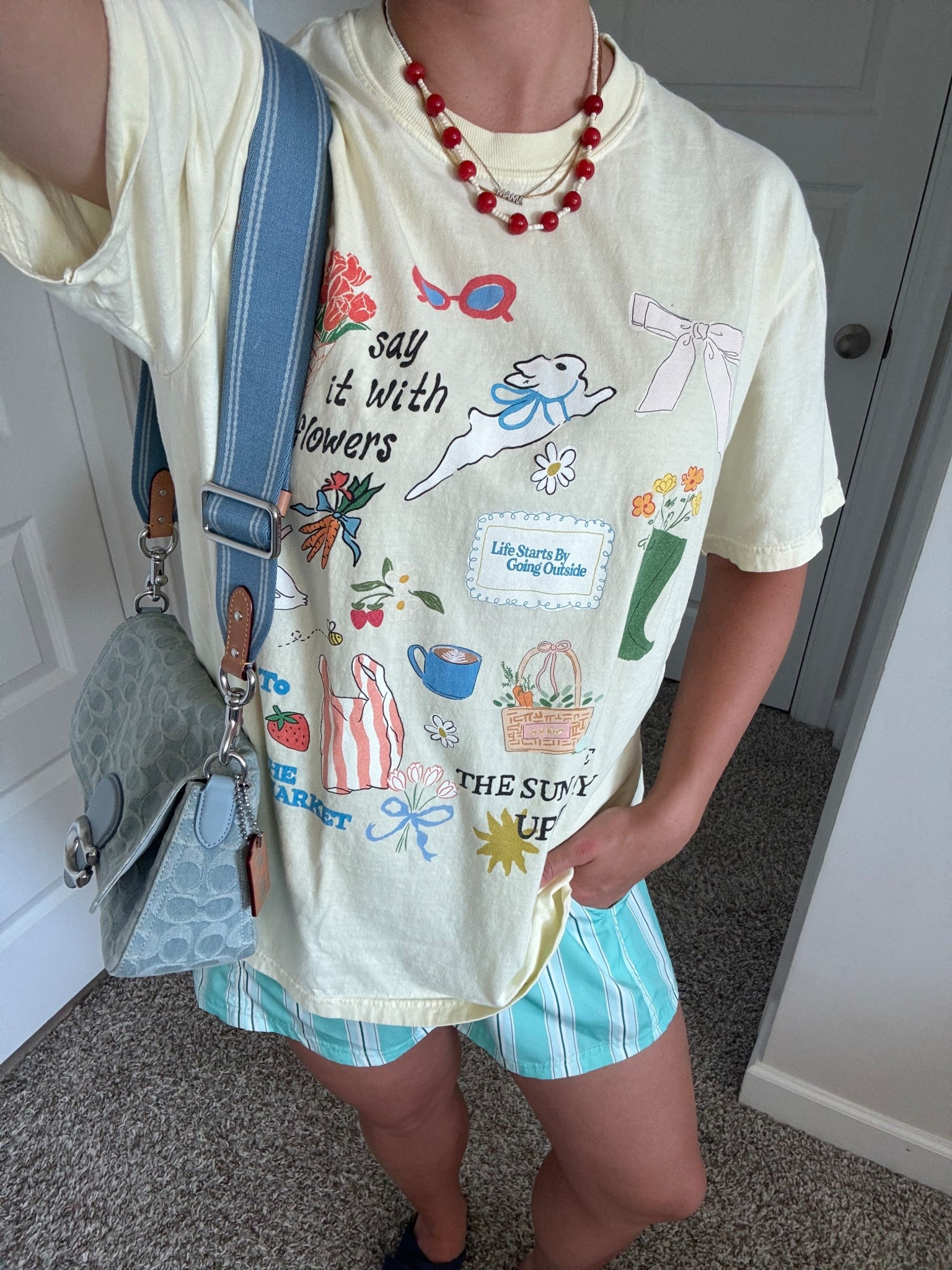 Summer ootd- large in shirt 🍒🐇☔️🌼

#LTKSeasonal