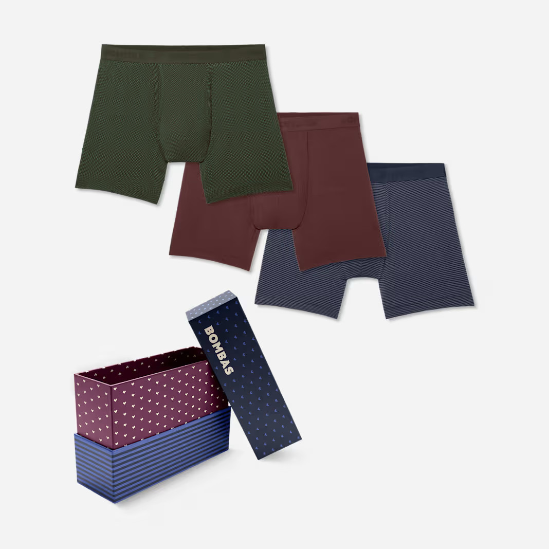 Men's Cotton Modal Blend Boxer Brief - Classic Fly 3-Pack Gift Box | Bombas