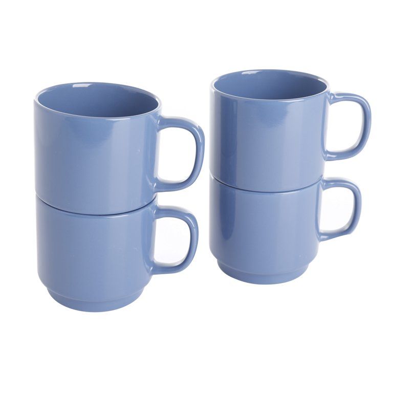 Gap Home Color Cups 14.8-Ounce Stackable Dark Blue Stoneware Mug Set, Set of 4 | Walmart (US)