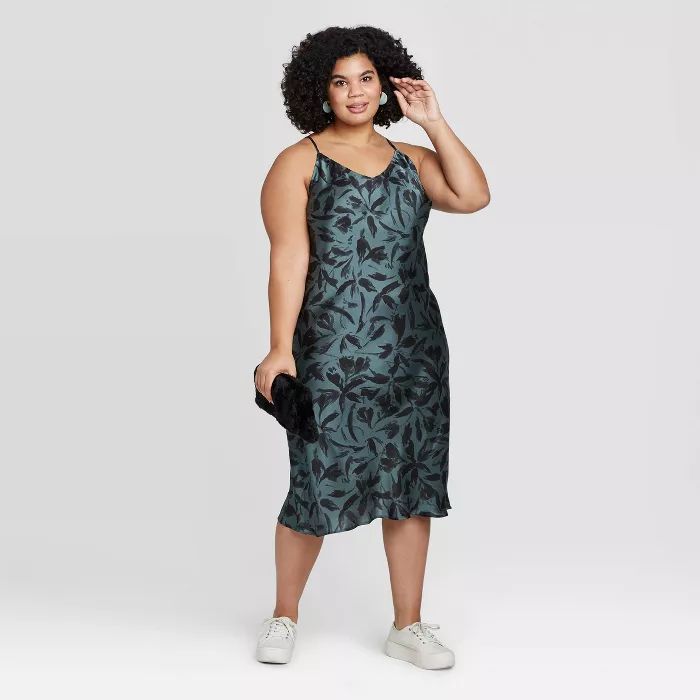 Women's Plus Size Floral Sleeveless Dress - A New Day™ Green | Target