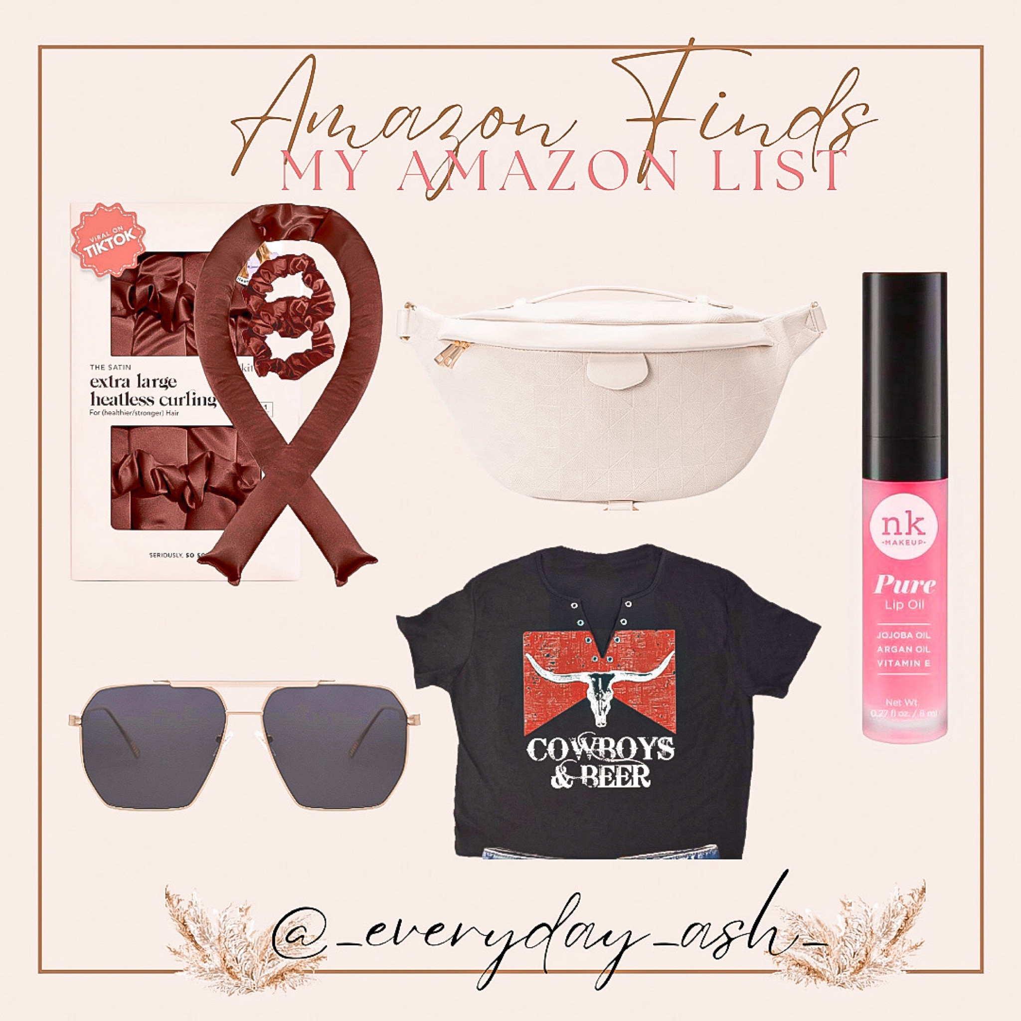 Amazon finds 

Heatless curls, belt bag, lip oil, lip gloss , sunglasses, cowgirl shirt, Amazon fashion, country concert, beauty finds, Amazon accessories, summer fashion  

#LTKStyleTip #LTKFindsUnder50 #LTKBeauty