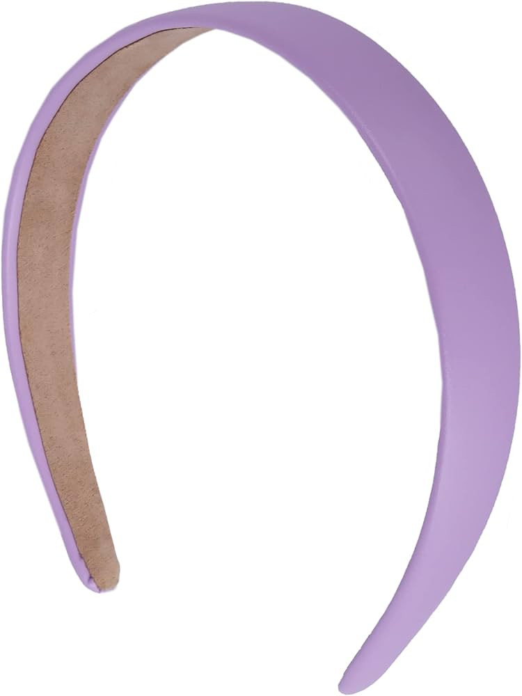 Motique Accessories 1 Inch Vegan Leather Headband for Women and Girls (Lavender) | Amazon (US)
