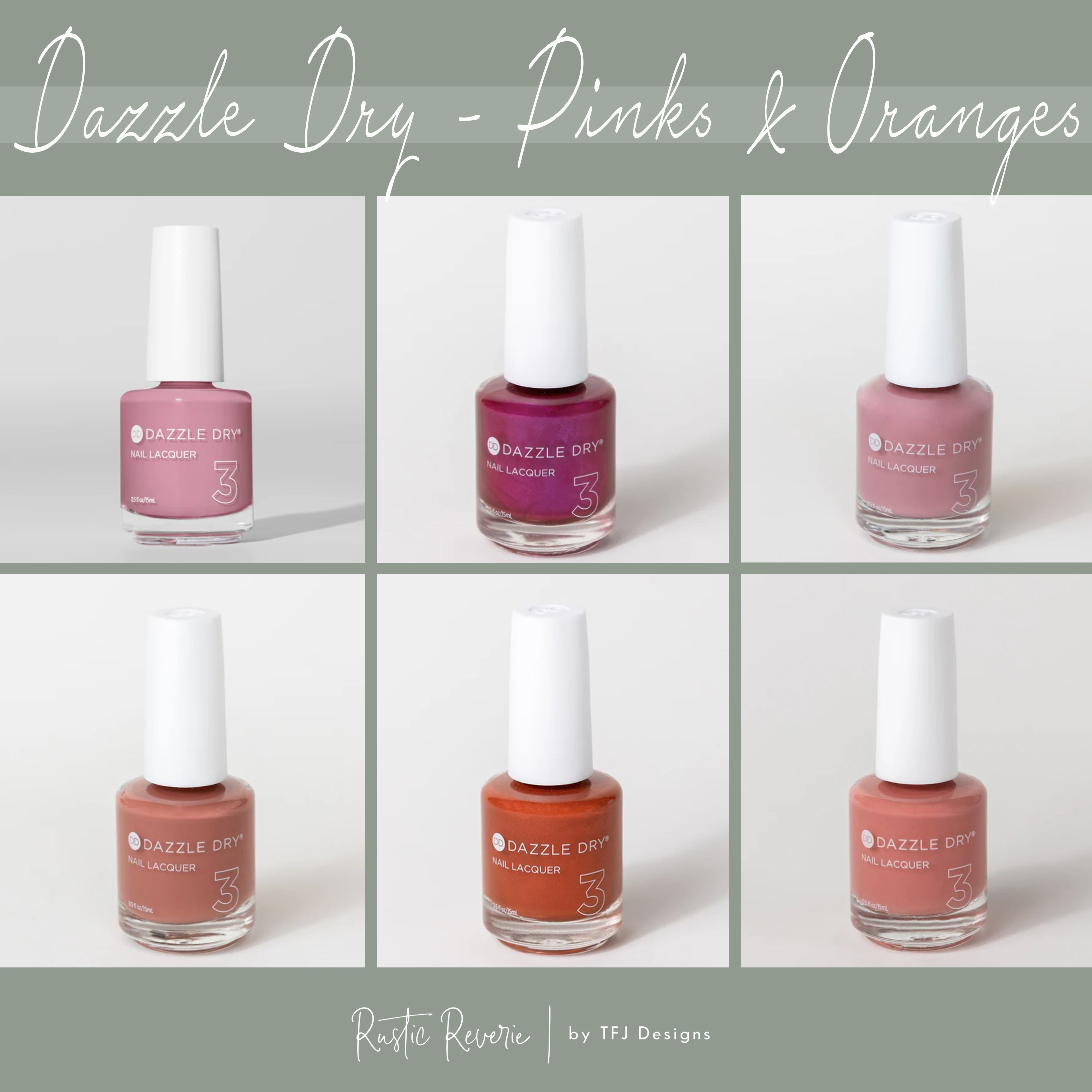 Sharing my favorite Dazzle Dry Nail Lacquers in Pink and Orange! Yes, these are super similar, but I promise they are different on. 😅 spring nail care polish manicure non-toxic quick dry summer  

 #LTKOver40 #LTKSaleAlert #LTKBeauty