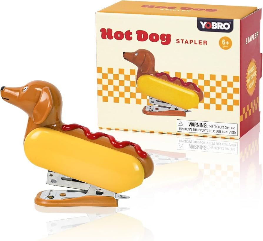 YOBRO Mini Stapler for Students Novelty Hotdog Desktop Stapler with 1000PCS Staples 12 Sheets Cap... | Amazon (US)