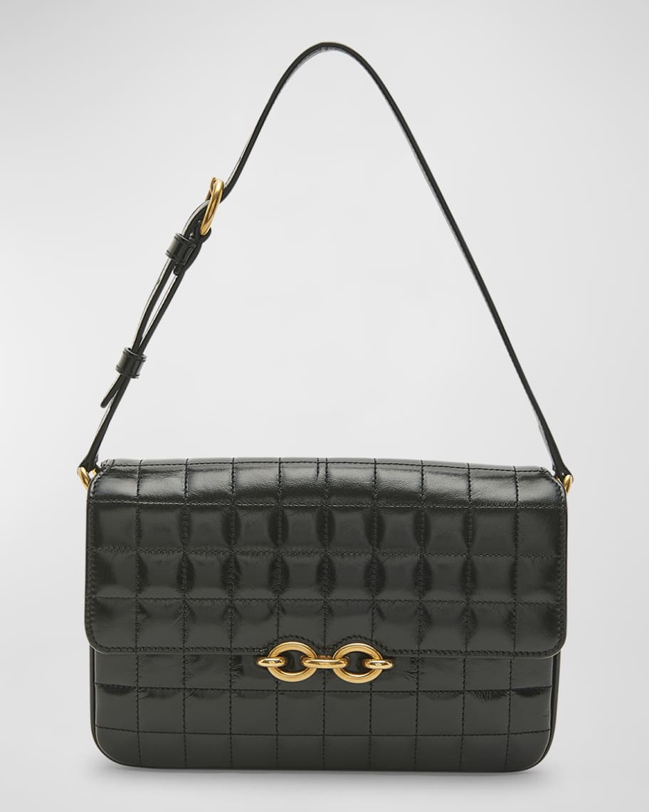 Saint Laurent Le Maillon Shoulder Bag in Quilted Smooth Leather | Neiman Marcus
