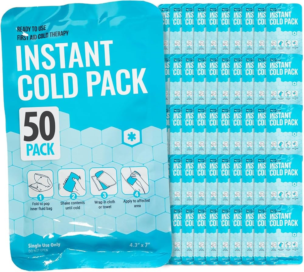 ICEWRAPS 4x7 Instant Cold Pack - Bulk Box of 50 | Cold Compress Instant Ice Pack for Emergency | ... | Amazon (US)