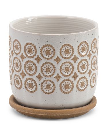 6in Circles Planter With Saucer | Marshalls