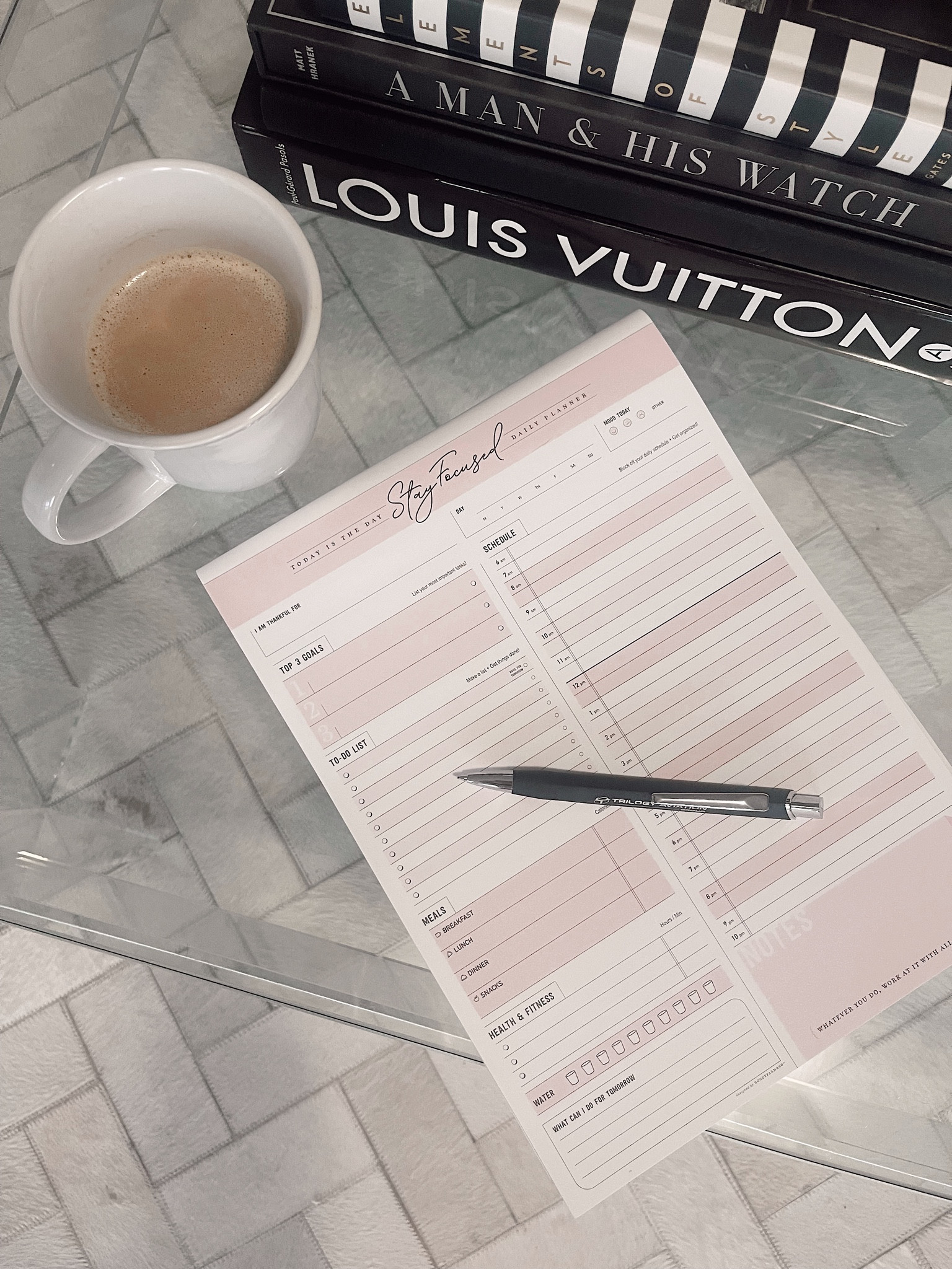 Daily planner. To do list. Get organized. Coffee table books. Coffee. Manifesting. Manifestation. Planner. Daily planner 2023. Planner 2023. Calendar. Notepad. Amazon find. Amazon  Clear coffee table. Acrylic coffee table. 

#LTKFind #LTKhome #LTKGiftGuide
