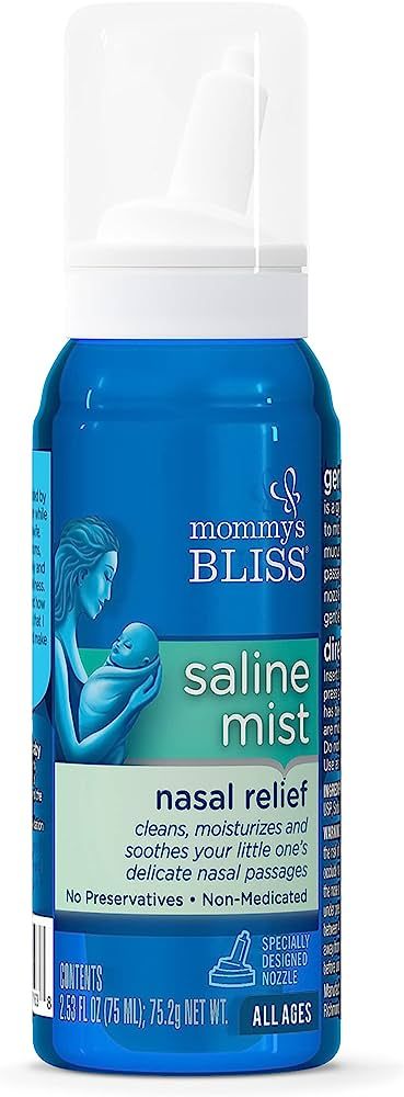 Mommy's Bliss Soothing Saline Mist Nasal Relief, Non-Medicated and No Preservatives - 2.53 FL OZ ... | Amazon (US)