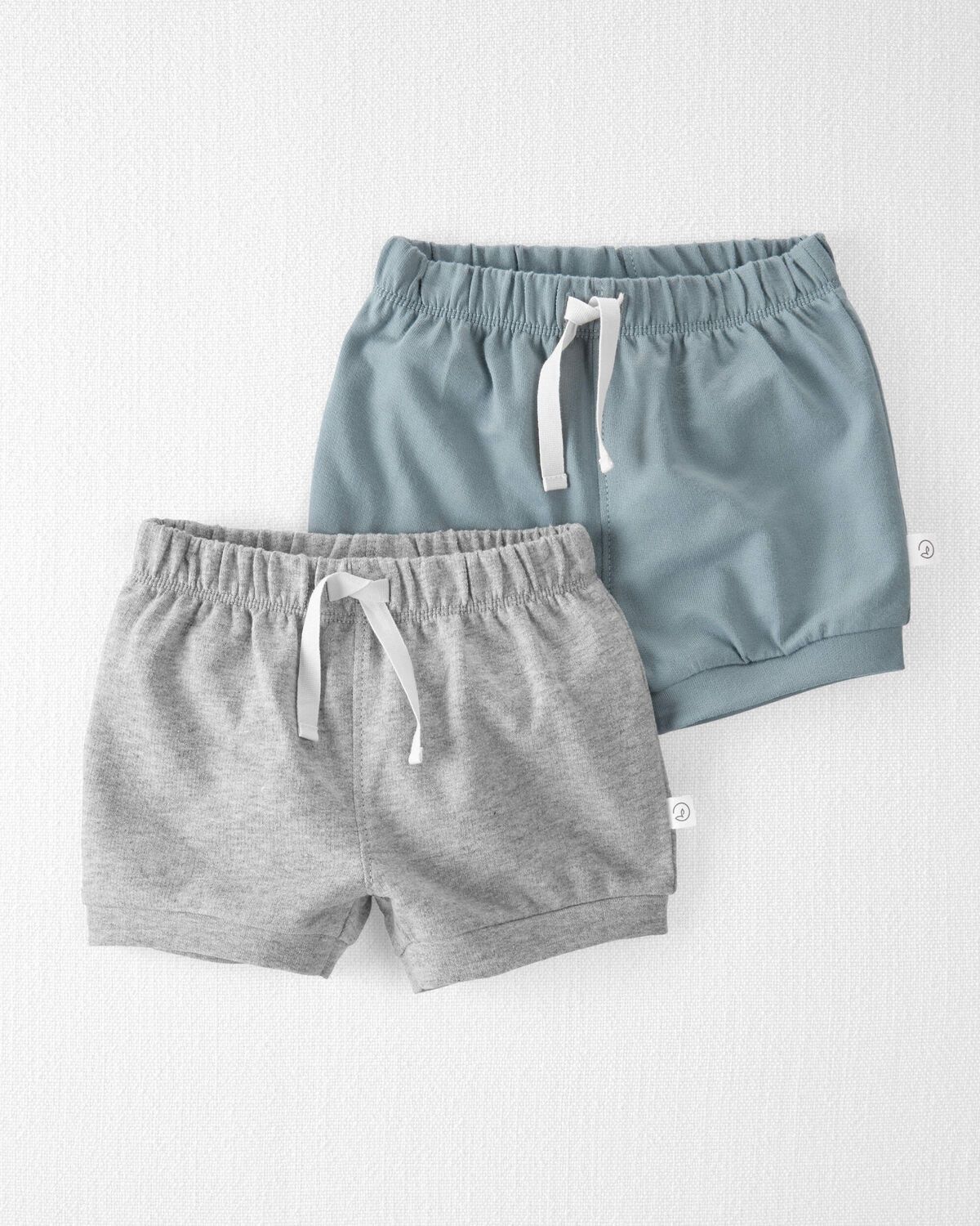 Blue Creek, Grey Baby 2-Pack Organic Cotton Shorts | carters.com | Carter's