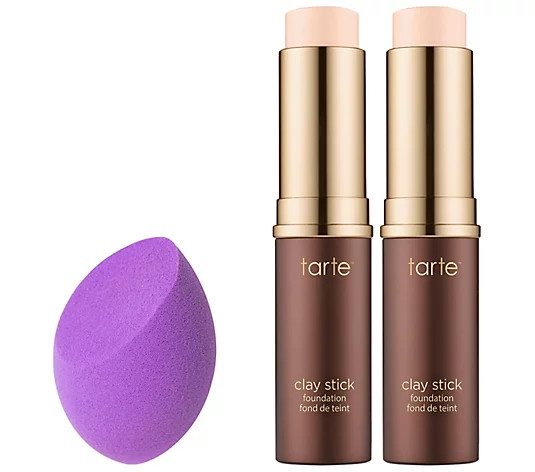 tarte Super-Size Clay Stick Foundation Duo with Sponge - QVC.com | QVC