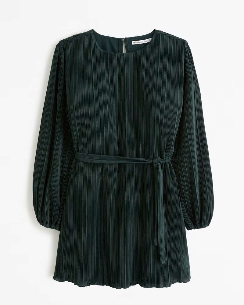 Women's Satin Plisse Easy Mini Dress | Women's Dresses & Jumpsuits | Abercrombie.com | Abercrombie & Fitch (US)