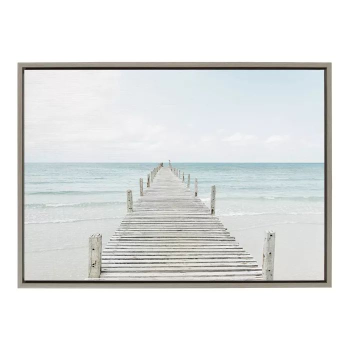 23" x 33" Sylvie Wooden Pier Framed Canvas by Amy Peterson Gray - Kate and Laurel | Target