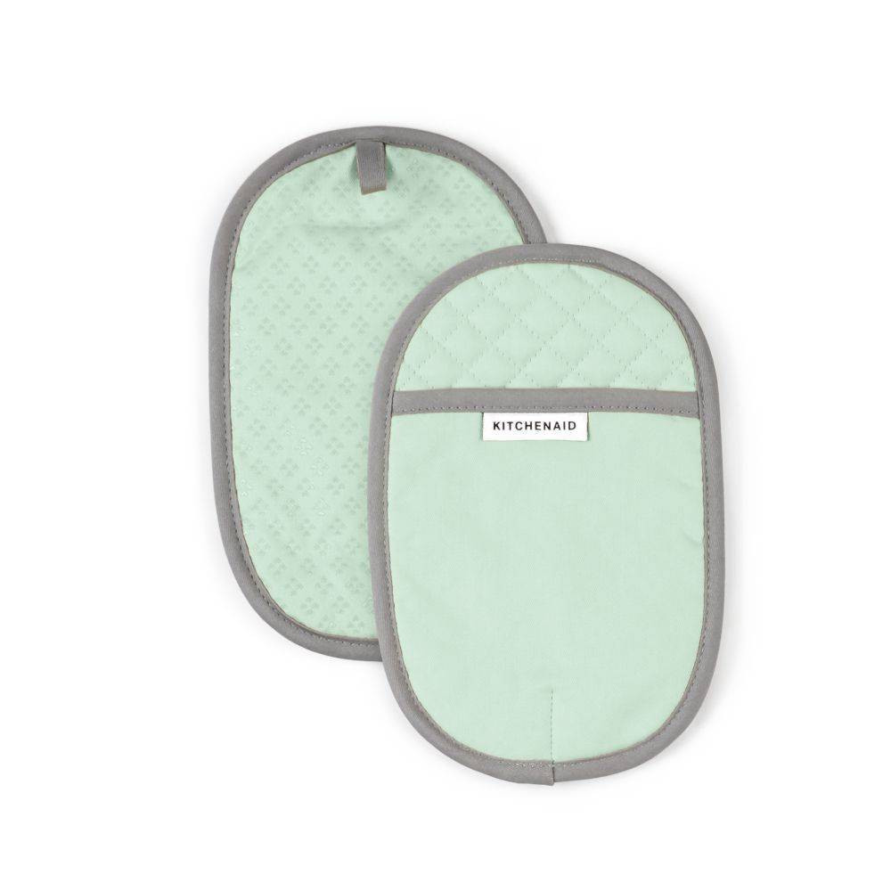 KitchenAid 2pk Cotton Asteroid Pot Holders Light Green | Target