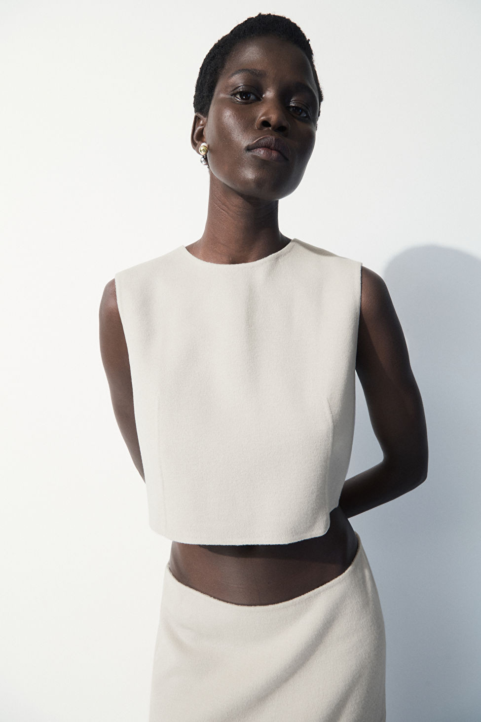 THE LEATHER-TASSELLED WOOL TOP - BEIGE - COS | COS UK