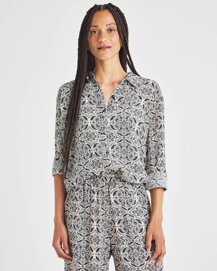 Printed Alessandra Silk Shirt | Splendid | Splendid