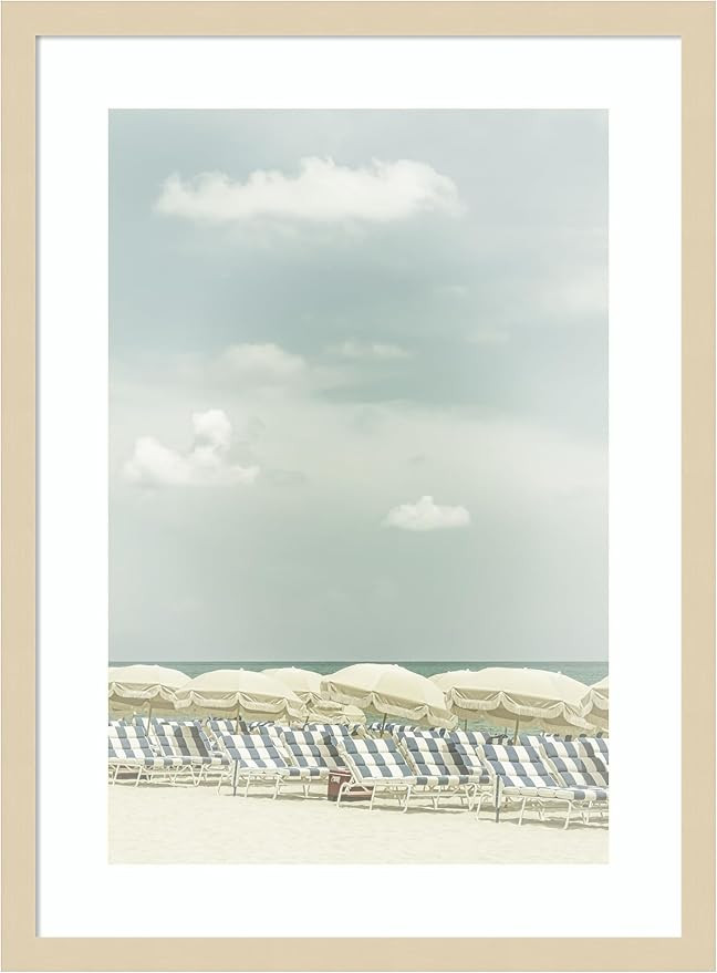 Amanti Art Framed Wall Art Print 25x19 Vintage beach scene by Melanie Viola, Beach Wall Art, Vint... | Amazon (US)