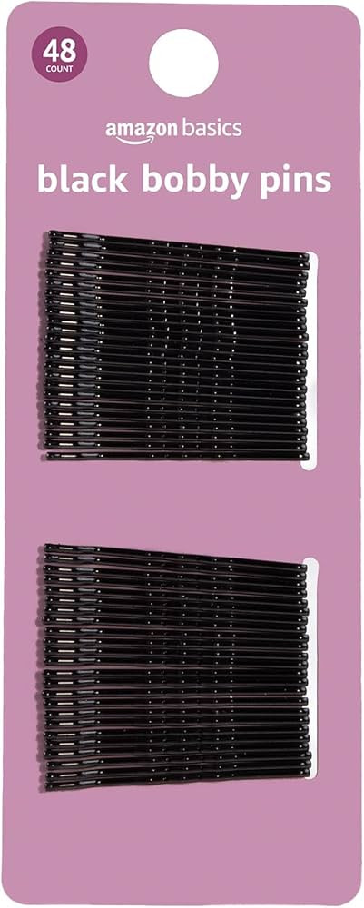 Amazon Basics Bobby Pins, Black Hair Pins for all Hair types, 48 Count | Amazon (US)