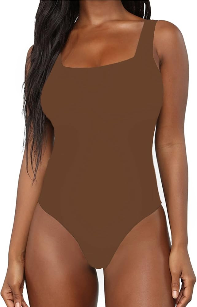 BelleLovin Women's Scoop Neck Bodysuits Sleeveless Tank Top Jumpsuits | Amazon (US)