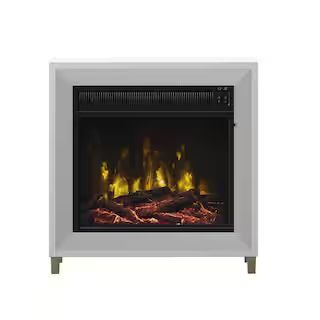 23.63 in. Wall Mantel Freestanding Electric Fireplace in White | The Home Depot