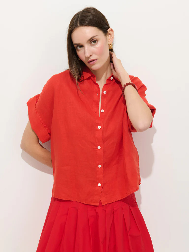 Maddie Blouse In Linen | Alex Mill