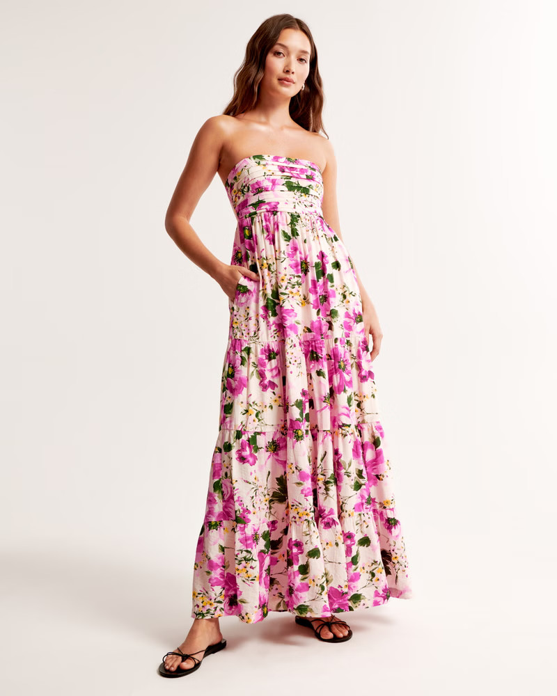 The A&F Emerson Strapless Maxi Dress | Abercrombie & Fitch (US)