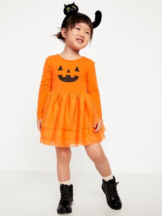 Long-Sleeve Fit and Flare Graphic Tutu Dress for Toddler Girls | Old Navy (US)