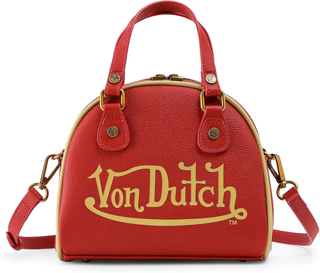 Von Dutch Womens Two Tone Bowling Bag Purse - Stylish Womens Handbag with Adjustable Strap, Spaci... | Amazon (US)