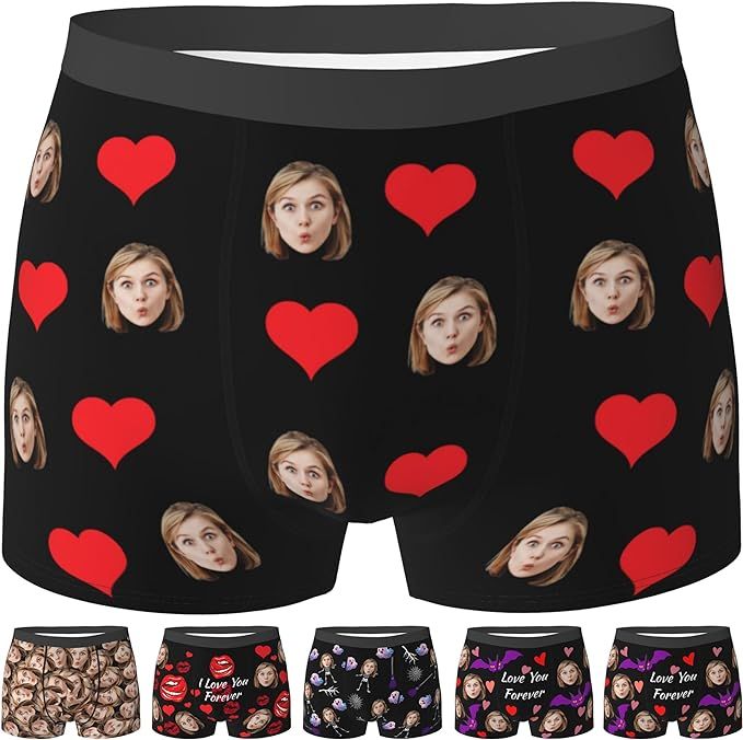 Custom Boxers for Men Boyfriend Husband, Personalized Funny Boxers for Men Birthday Ideas for Him | Amazon (US)