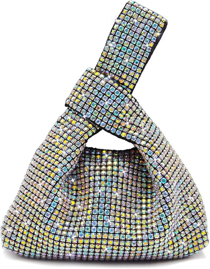 Miuco Mini Rhinestone Hobo Dumpling Bag Crystal Evening Bucket Handbag Bling Sparkling Clutch Cro... | Amazon (US)