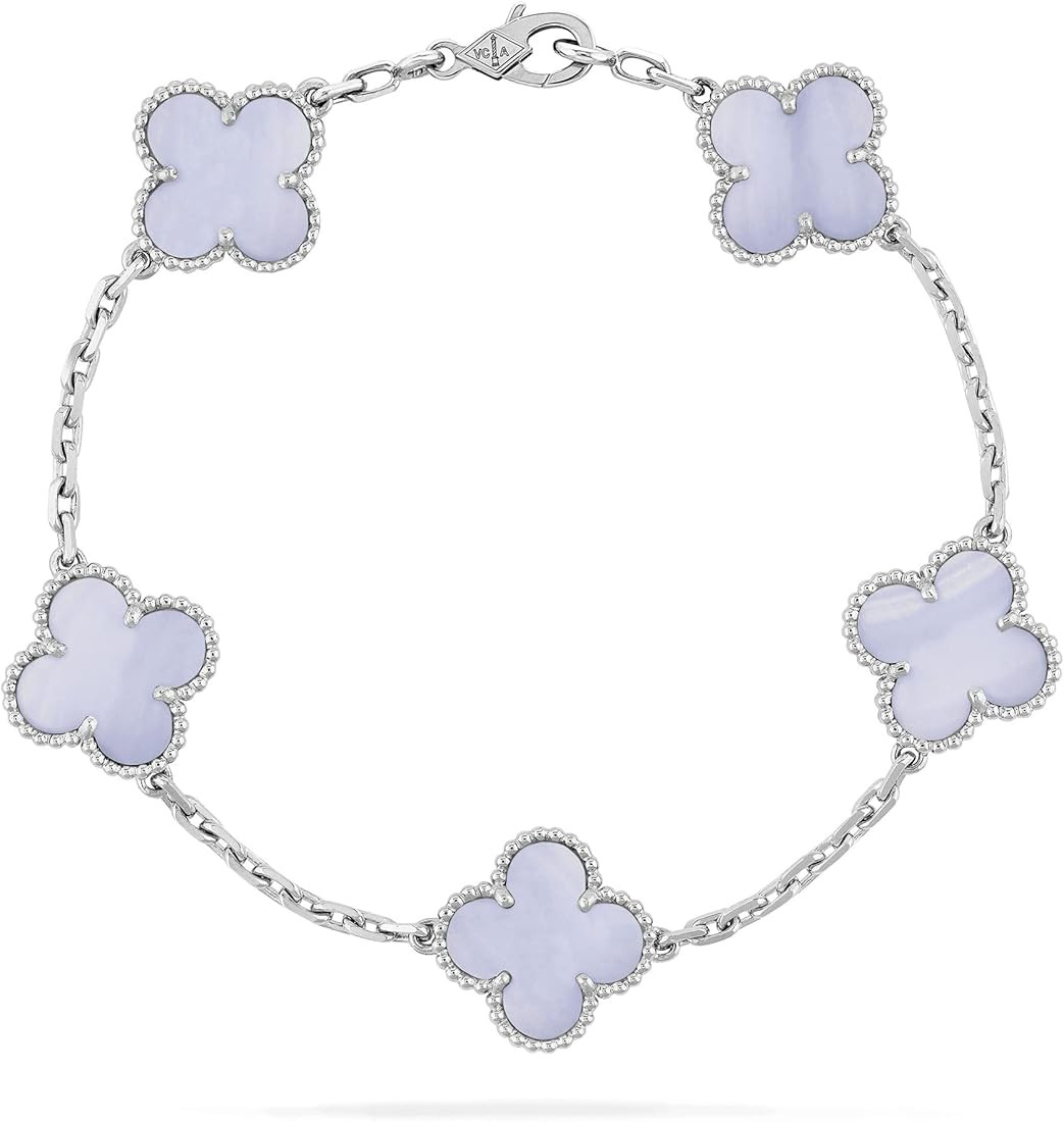 Van Cleef & ArpeIs Womens Vintage Alhambra Carnelian Rose Gold AU750 Bracelet for Women Ladies Lucky | Amazon (US)