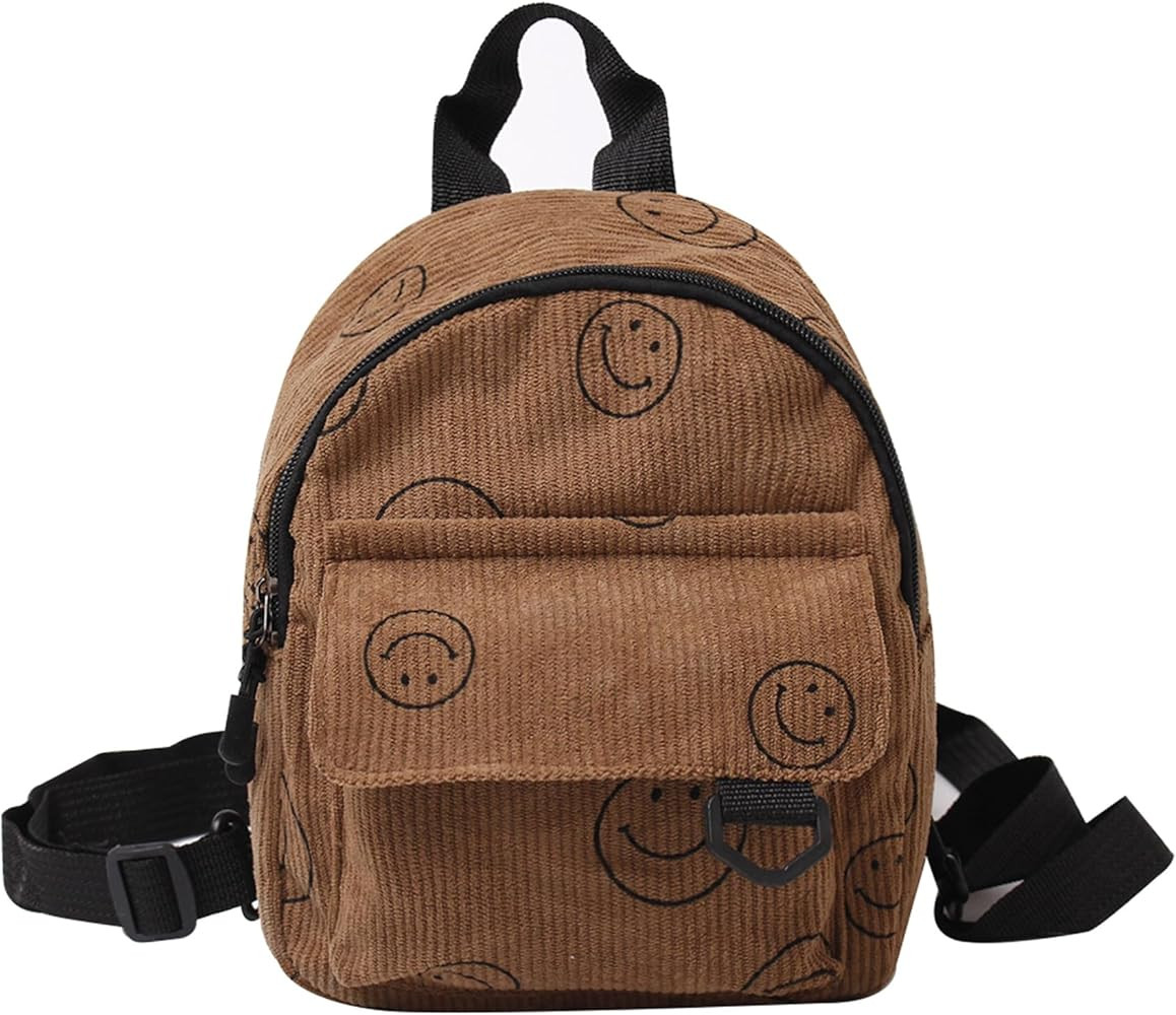 Small Backpack Purse Cute Mini Corduroy Bookbag Toddler Backpack School Bags for Women Girls Boys... | Amazon (US)