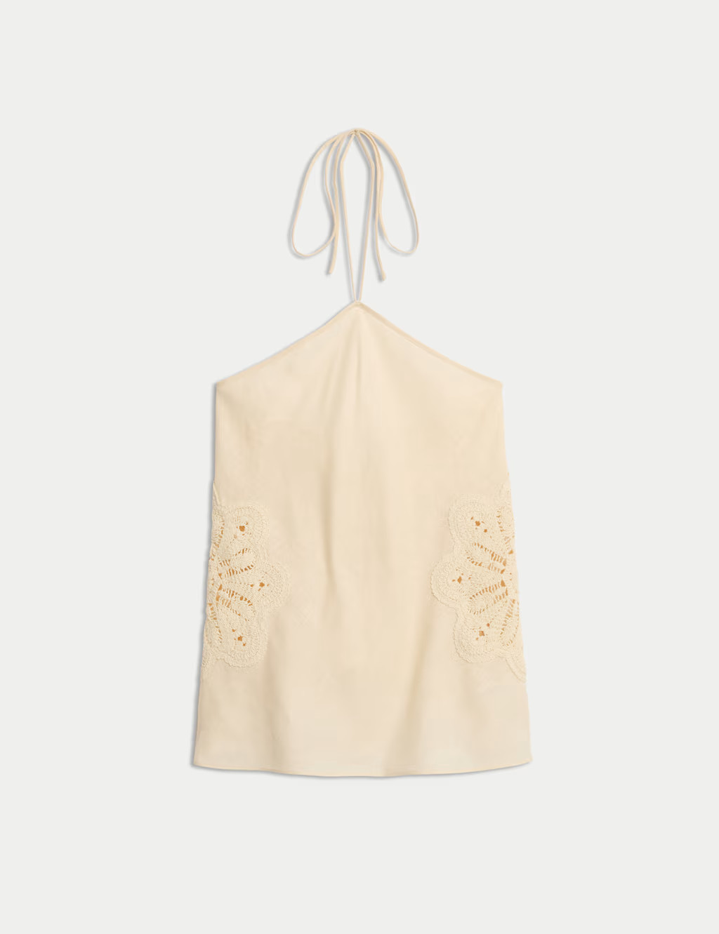 Linen Rich Cutwork Detail Halter Neck Top | Marks & Spencer (UK)
