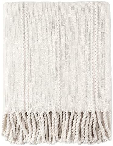 BATTILO HOME White Throw Blanket Decorative Woven Throw Blankets for Couch,Soft Warm Cable Knit B... | Amazon (US)