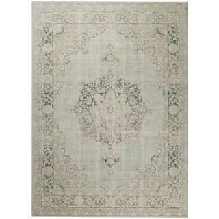 Amer Rugs Century Sea Green 5 ft. 3 in. x 7 ft. 3 in. Vintage Medallion Area Rug-CEN21-5373 - The... | The Home Depot