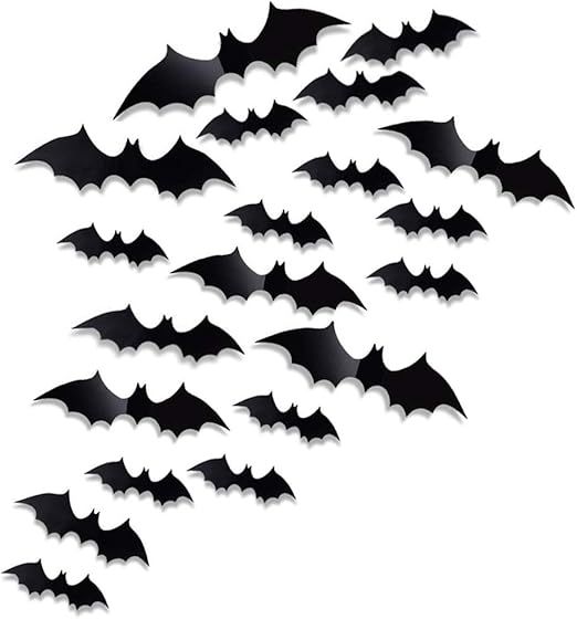 Antner 60 Pcs Halloween Party Supplies PVC 3D Bats Removable Decals Stickers Window Scary Bats De... | Amazon (US)