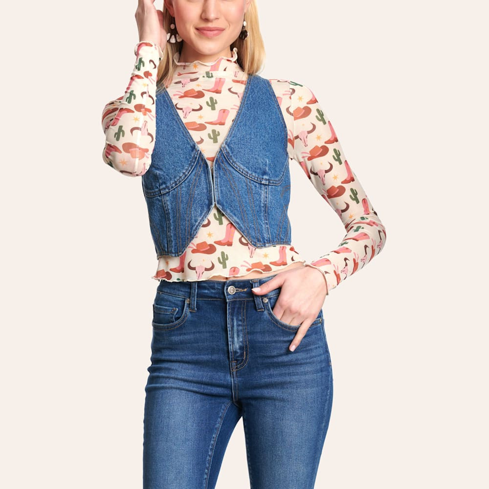 Rockin C Women's Medium Wash Denim Vest | Cavender's