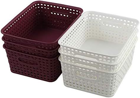 Farmoon Plastic Basket, Small Weave Storage Baskets, Set of 6 | Amazon (UK)