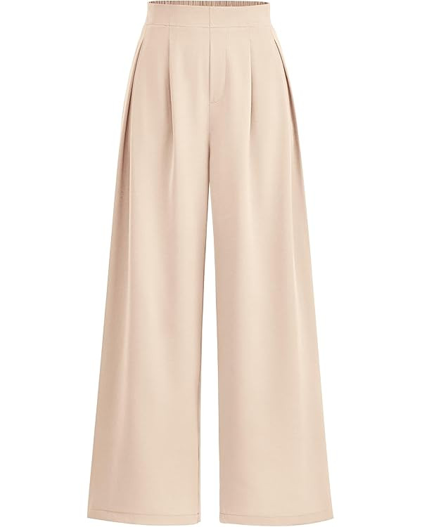 KIRUNDO Womens Summer Wide Leg Dress Pants High Waisted Palazzo Business Casual Work Office Flowy... | Amazon (US)