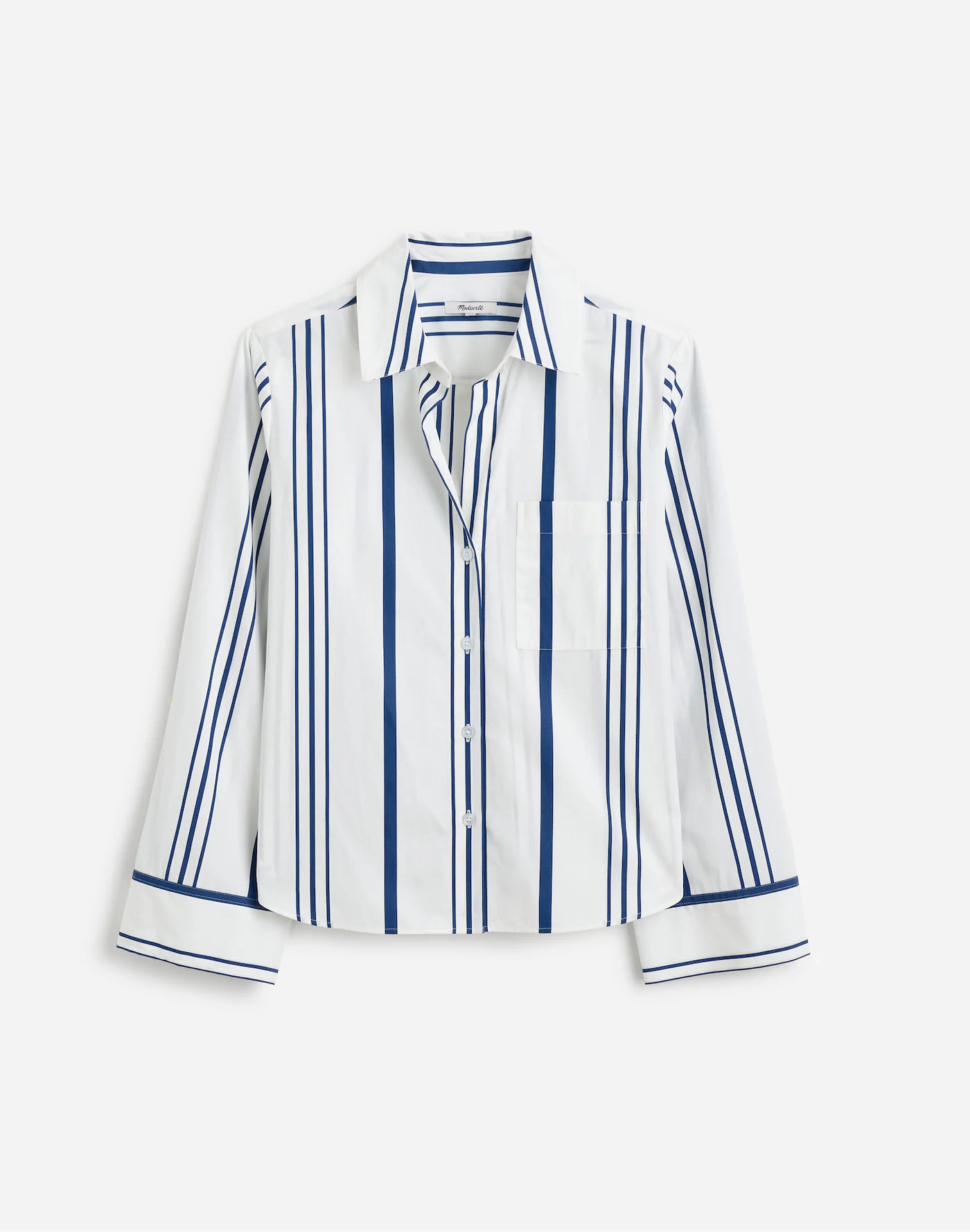 Poplin Easy Y-Neck Button-Up Shirt | Madewell