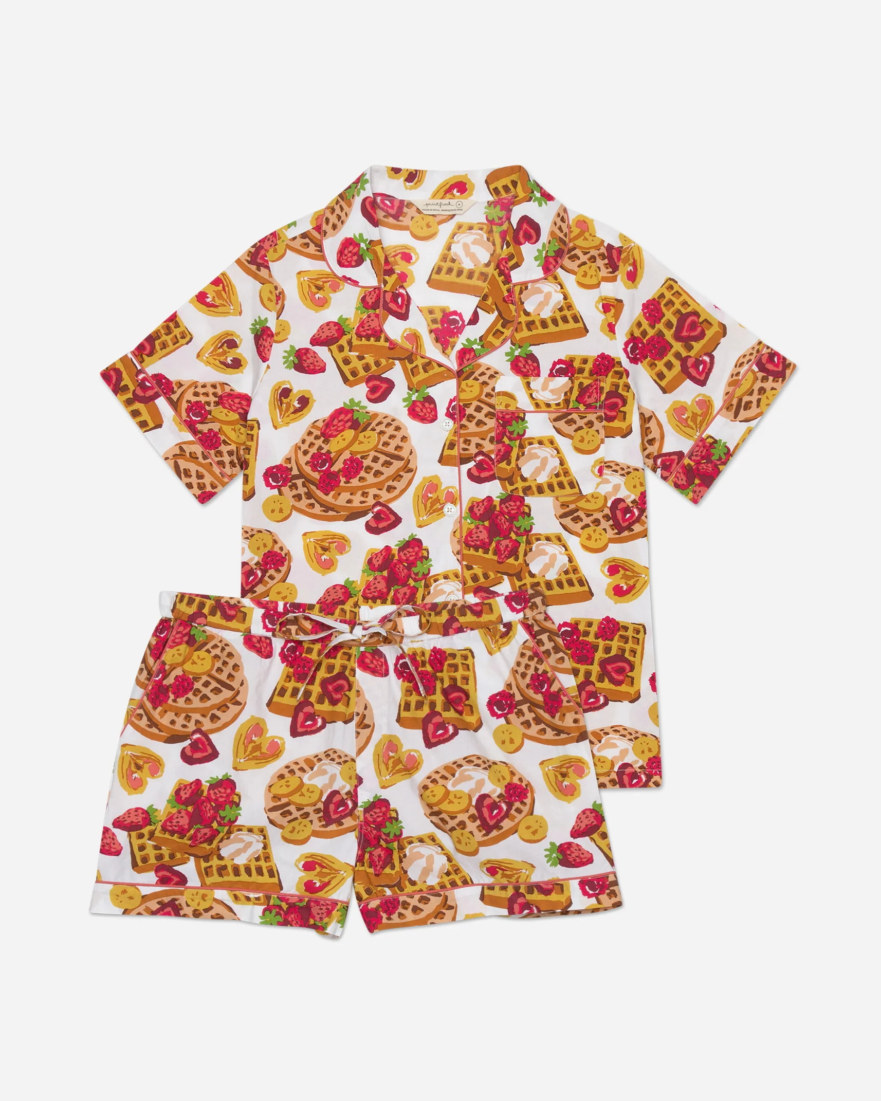 Waffles in Bed - Short Sleep Set - Cloud | Printfresh