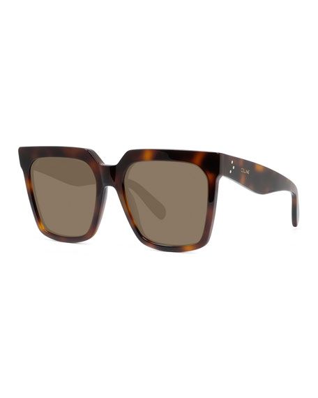 Celine Square Acetate Sunglasses w/ Side Studs | Neiman Marcus