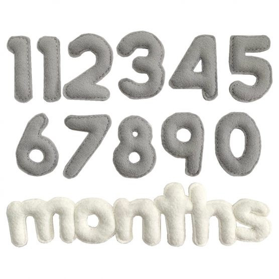 Sweet Felt Dreams White + Gray Milestone Set | The Tot